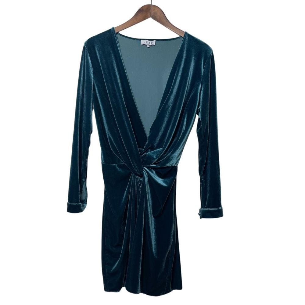 Lioness Blue Wrap Tie‎ Front Mini Dress